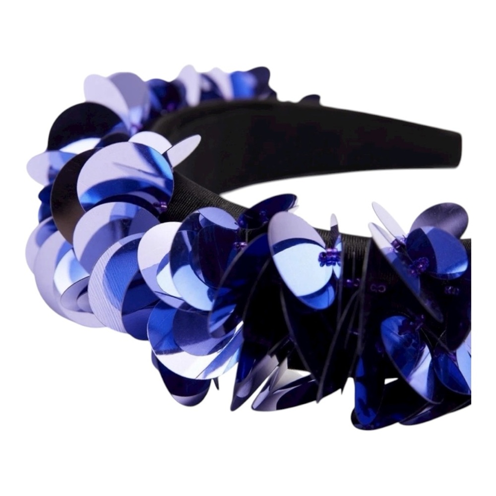 💙 ZARA Padded Sequin Headband | Size M - Picture 4 of 7